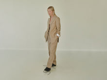 Load image into Gallery viewer, Khaki Hemp Linen Unlined Double Breasted Suit
