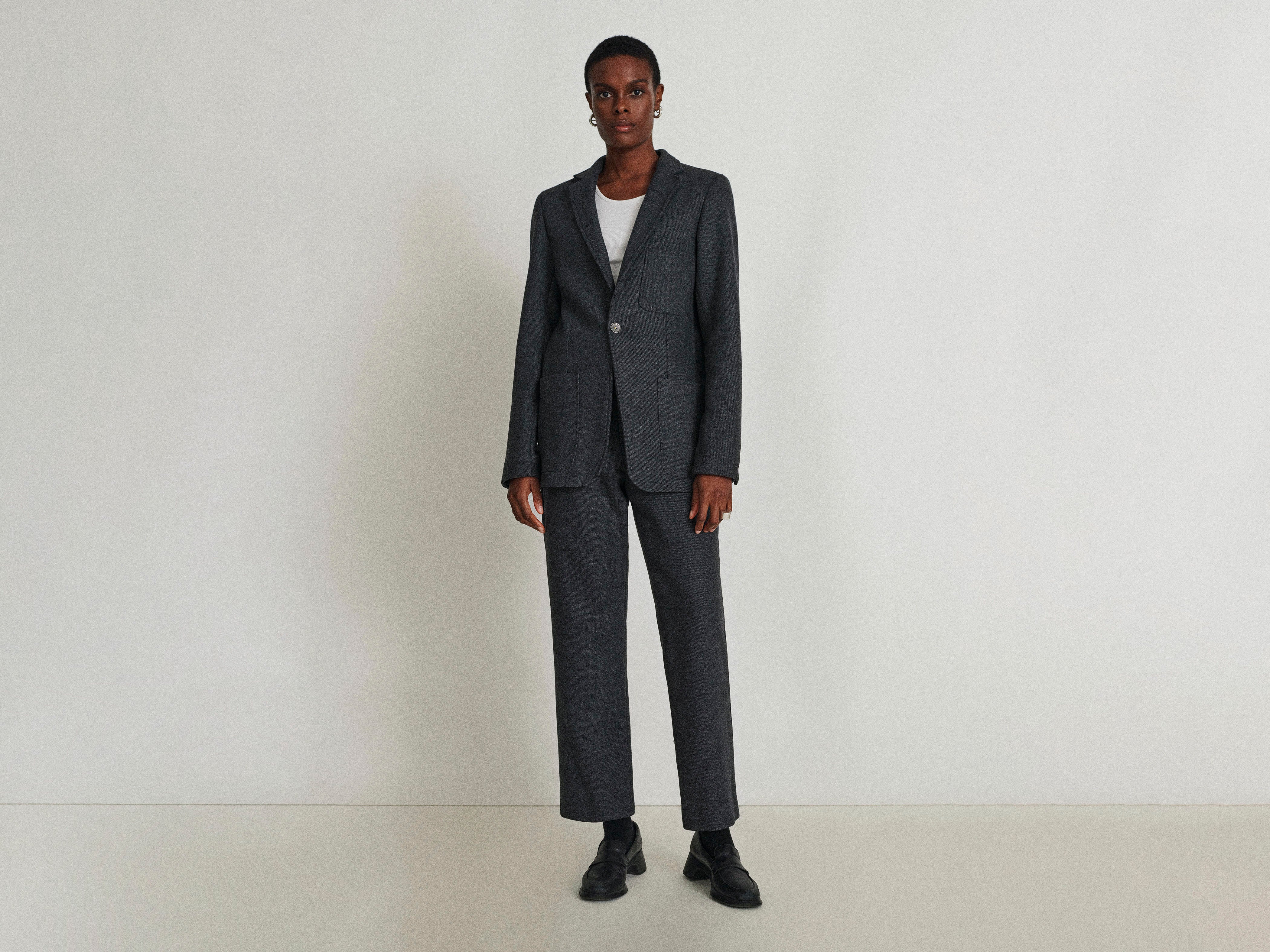 Gray Wool Twill Unlined Suit