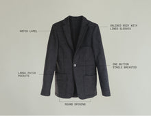 Load image into Gallery viewer, Gray Wool Twill Unlined Suit
