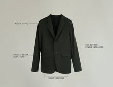Load image into Gallery viewer, Forest Green Wool Crepe Single-Breasted 2-Button Suit
